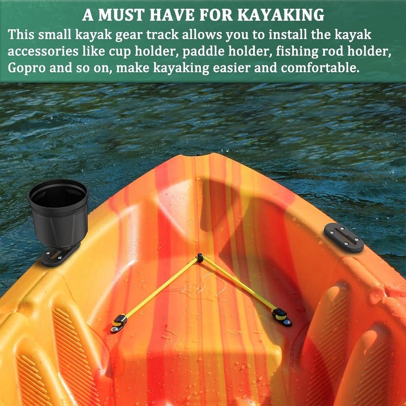 Huntury Kayak Track, Kayak Low Profile Track, Kayak Rail, Kayak Accessories Mount Track, Kayak Gear Track for Fishing Rod Holder, Fish Fider, Cup Holder, Anchor Cleats - Image 4